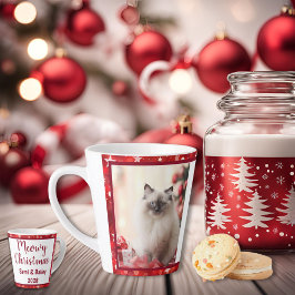 スター赤と白ホリデーラテマグ カフェラテマグ