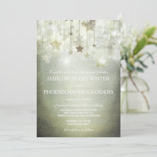 スター輝くウエディング招待 招待状 (スタンド正面)