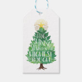 スター輝くクリスマスツリーギフトラベル ギフトタグ (正面)