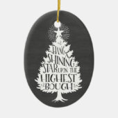 スター輝くクリスマスツリーチョークボードキープサケ セラミックオーナメント (正面)