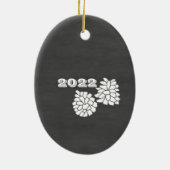 スター輝くクリスマスツリーチョークボードキープサケ セラミックオーナメント (裏面)