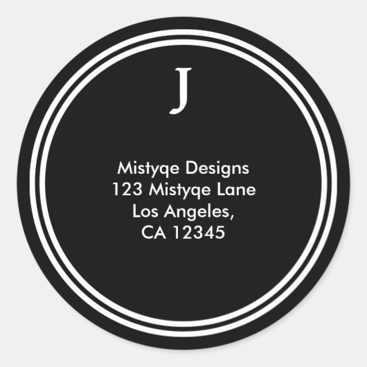 スター輝くバー/バルミツワー・モノグラム・ステッカー ラウンドシール (正面)