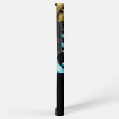 スター輝くブルーフラワー金ゴールド SAMSUNG GALAXYケース (右側面)