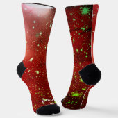 スター輝くメリークリスマスフェスティバルホリデー応援 ソックス (傾斜あり)