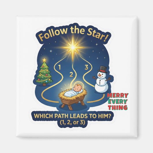 スター迷路ゲーム ナティビティ クリスマスマグネット マグネット (正面)