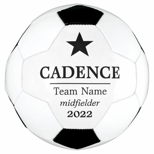 スター選手の名前とサッカーチーム サッカーボール (正面)