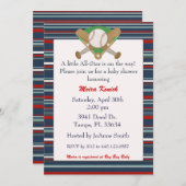 スター野球のベビーシャワーの招待状 招待状 (正面/裏面)