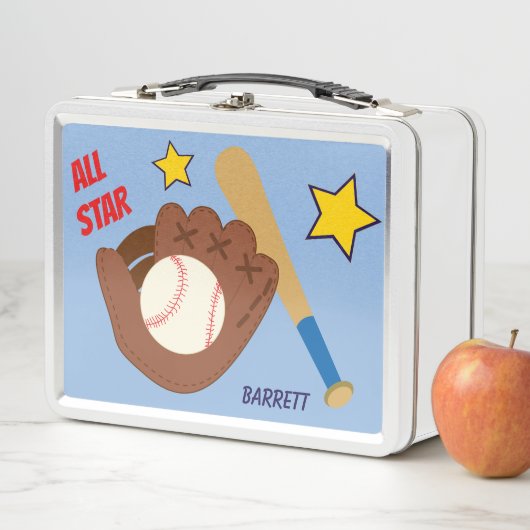 スター野球キッズパーソナライズされた メタルランチボックス (インサイチュ)