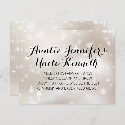 スター金ゴールドは私の神の両親の提案 招待状 (正面/裏面)