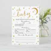 スター金ゴールドグリッターベビー予測とアドバイスカード 招待状 (スタンド正面)