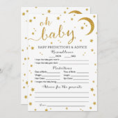 スター金ゴールドグリッターベビー予測とアドバイスカード 招待状 (正面/裏面)