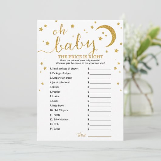 スター金ゴールドグリッター価格は右ベビーゲーム 招待状 (スタンド正面)