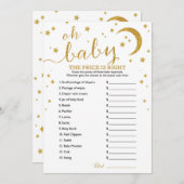 スター金ゴールドグリッター価格は右ベビーゲーム 招待状 (正面/裏面)