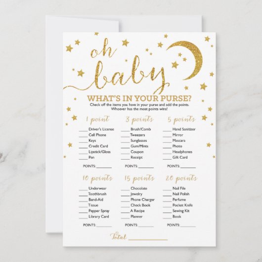 スター金ゴールドグリッター財布の中身 招待状 (正面)