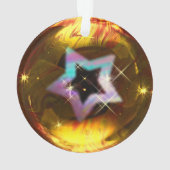 スター金ゴールドバブルクリスマスオーナメント オーナメント (裏面)