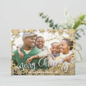 スター金ゴールドメリークリスマスフォト シーズンカード (スタンド正面)