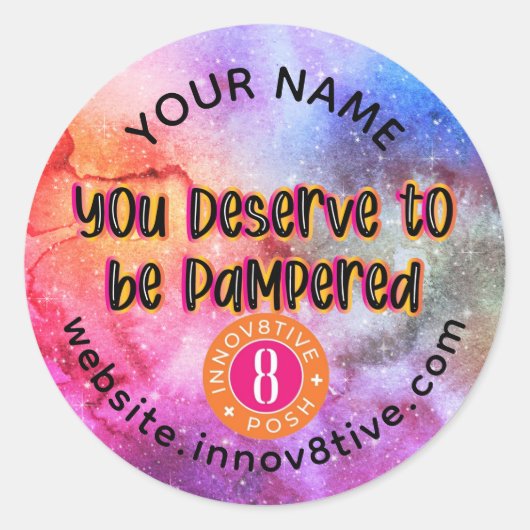 スター銀河系インノフ8ポジティブPoshラベル ラウンドシール (正面)