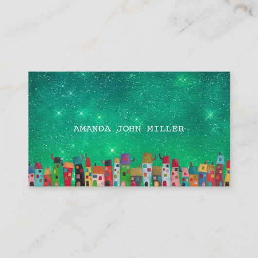 スター銀河系グリーン水中競技ベビーシッター先生 名刺 (正面)