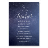 スター銀河系結婚のシーティングチャートカードトーラス テーブルナンバー (正面)