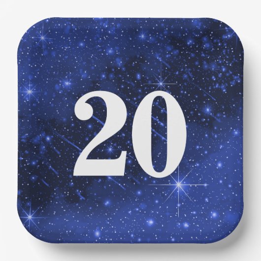 スター銀河系20歳の誕生日パーティー ペーパープレート (正面)