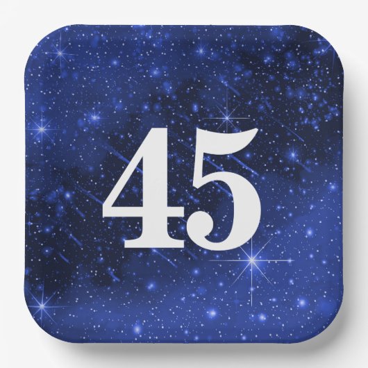 スター銀河系45歳の誕生日パーティー ペーパープレート (正面)