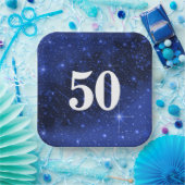スター銀河系50誕生日 ペーパープレート (パーティー)