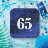 スター銀河系65歳の誕生日パーティー ペーパープレート (パーティー)