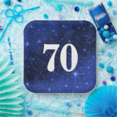 スター銀河系70歳の誕生日パーティー ペーパープレート (パーティー)