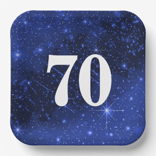 スター銀河系70歳の誕生日パーティー ペーパープレート (正面)