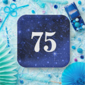 スター銀河系75歳の誕生日パーティー ペーパープレート (パーティー)