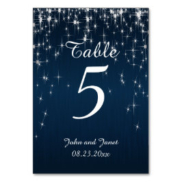 スター魅力的・ストラ結婚ッド |ネイビーブルー テーブルナンバー