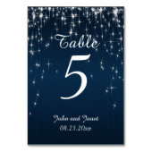 スター魅力的・ストラ結婚ッド |ネイビーブルー テーブルナンバー (裏面)