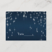 スター魅力的・ストラ結婚ッド |ネイビーブルー プレイスカード (裏面)