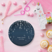 スター魅力的・ストラ結婚ッド |ネイビーブルー ペーパープレート (パーティー)