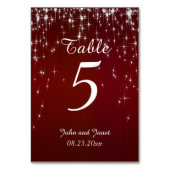 スター魅力的・ストラ結婚ッド | Burgundy Red テーブルナンバー (裏面)