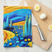 スター鮮やかリーのアートワーク キッチンタオル (四つ折り)