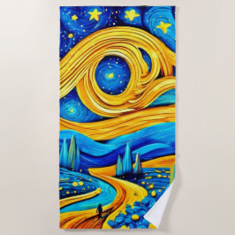 スター鮮やかリーのアートワーク ビーチタオル