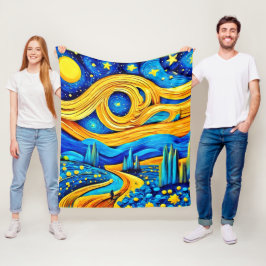 スター鮮やかリーのアートワーク フリースブランケット