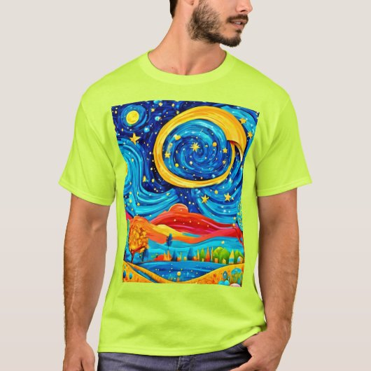 スター鮮やかリーナイトスタイルアート Tシャツ (正面)