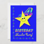 スター4thバースデースランバーパーティの招待状 招待状 (正面)