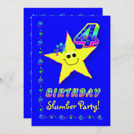 スター4thバースデースランバーパーティの招待状 招待状
