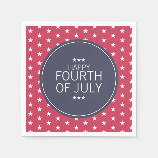 スター4th of 7月インディペンデンスデイ紙ナプキンス スタンダードカクテルナプキン (正面)
