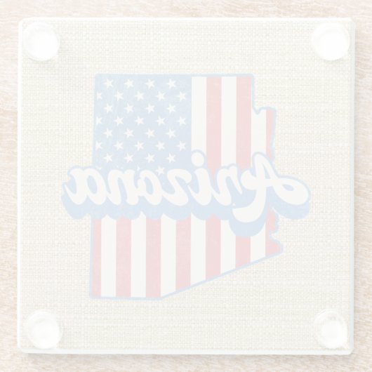 スター&アリゾナストライプルシルエット ガラスコースター (裏面)