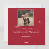 スター アートデコ フォト ハッピー ホリデー レッド シーズンカード (裏面)