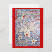 スター&エンジェルストライプ招待状カード 招待状 (正面/裏面)