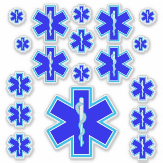 スター・オブ・ライフ救急医療隊員救急医療サービス シール (正面)