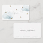 スター&クラウドシンプルホワイト名刺 名刺 (正面/裏面)