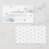 スター&クラウドベビーシャワーオムツラッフルチケット エンクロージャーカード (正面/裏面)
