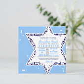 スター＆スクエアーズバー バット ミッツヴァ  招待状 青 (スタンド正面)