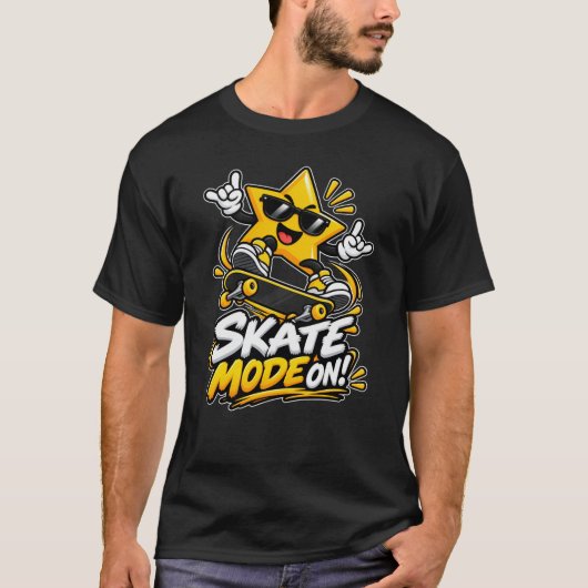 スター — スケートモード オン Tシャツ (正面)
